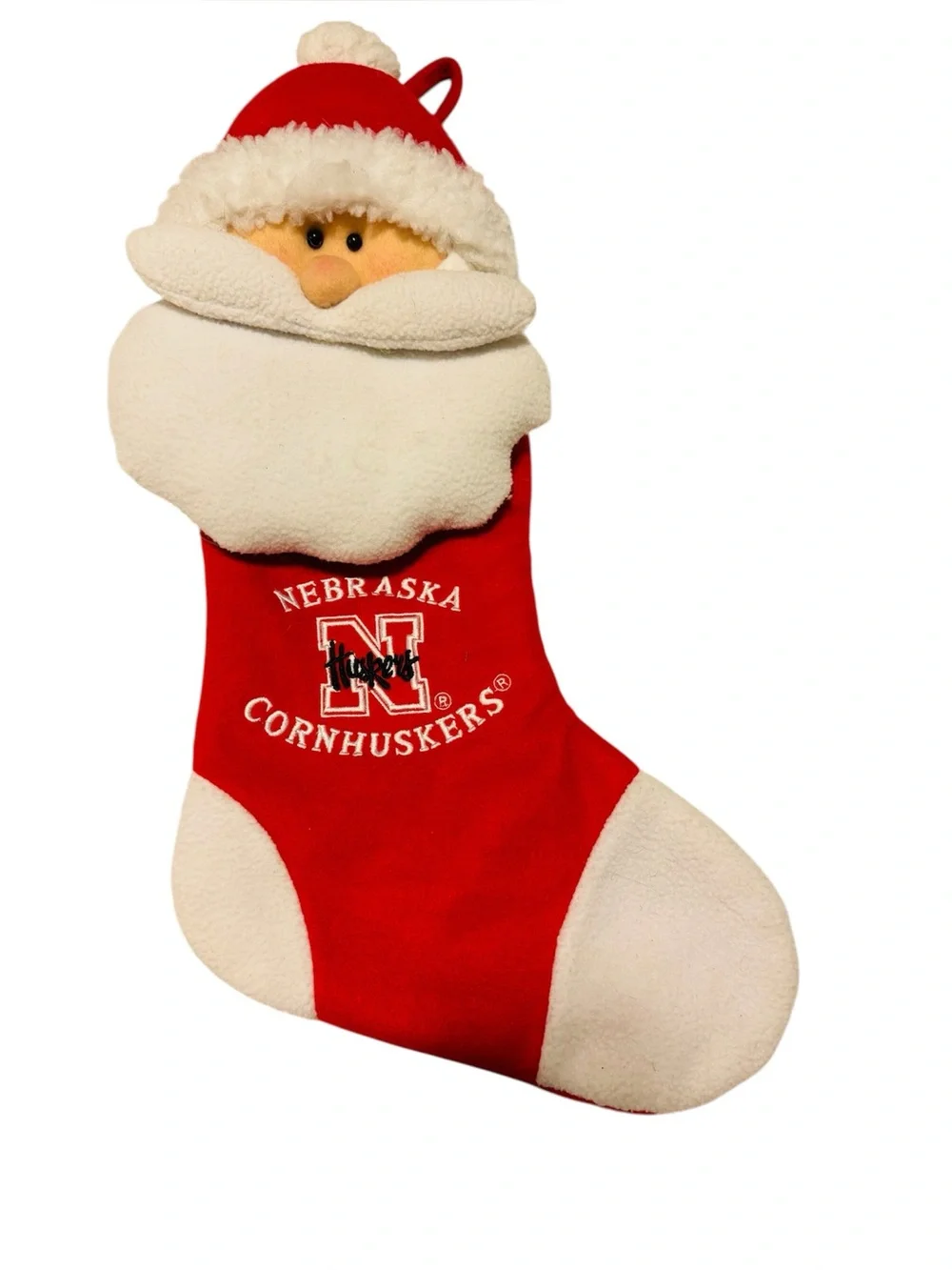 Nebraska Huskers Christmas Stocking Santa Plush With Embroidered Logo 20